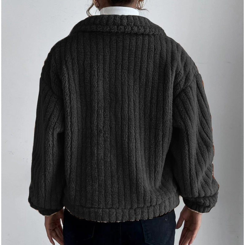 🏆️Vrouwen Lapsluiting Button💖Down Warme Fuzzy Cropped Jas 🍂❣️