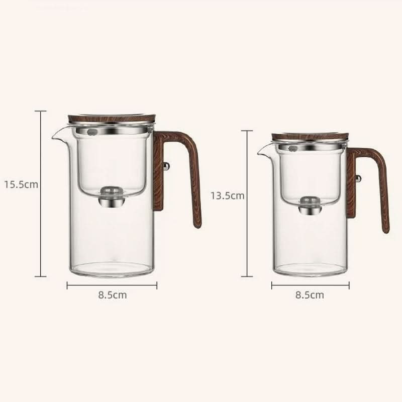 Water afscheidings glazen theepot met houten handvat