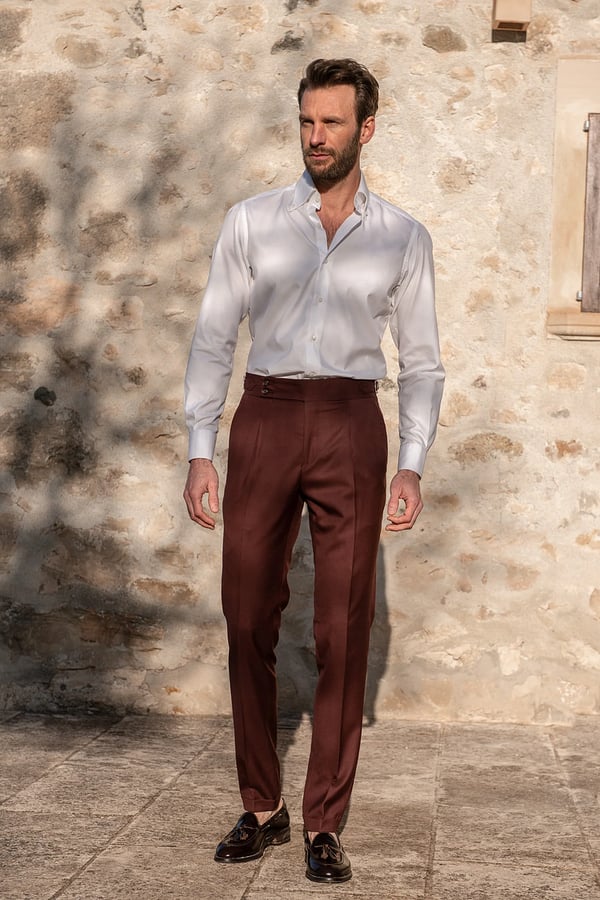 Heren Effen Kleur Rechte Casual Broek