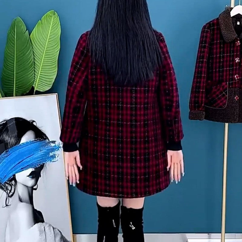 🛍️ Uitverkoop 49% korting!✨Damesjas van pluche dik halflang