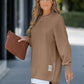 Lange Mouw Pullover met Rits Slit – Casual Sweatshirt Jurk voor Dames