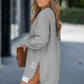 Lange Mouw Pullover met Rits Slit – Casual Sweatshirt Jurk voor Dames