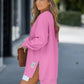 Lange Mouw Pullover met Rits Slit – Casual Sweatshirt Jurk voor Dames