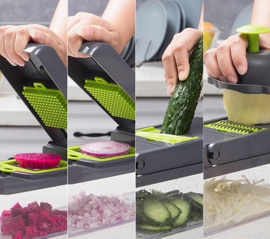 🌷 50% KORTING | 15-delige Multifunctionele Groentesnijder Set – Supersnel Snijden, Rasp & Hakwerk zonder Gedoe | Veilig & Vaatwasmachinebestendig