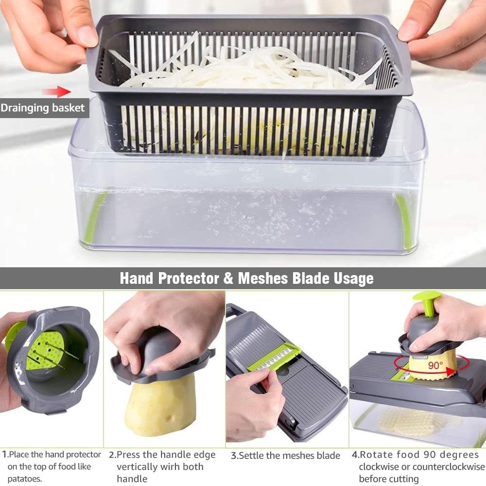 🎁 MOEDERDAG-UITVERKOOP 50% KORTING!!! 🧑‍🍳Multi-Knife™ | Multifunctionele groentesnijder | 16-delige set🥗