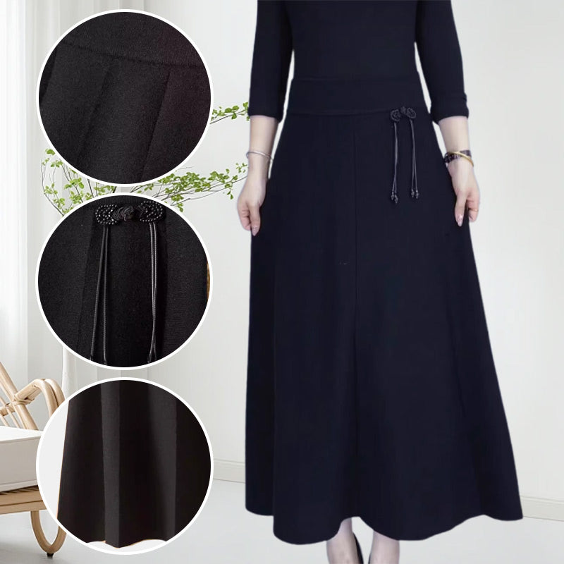 Dames Elastische Hoge Taille Dikke Lange Rok