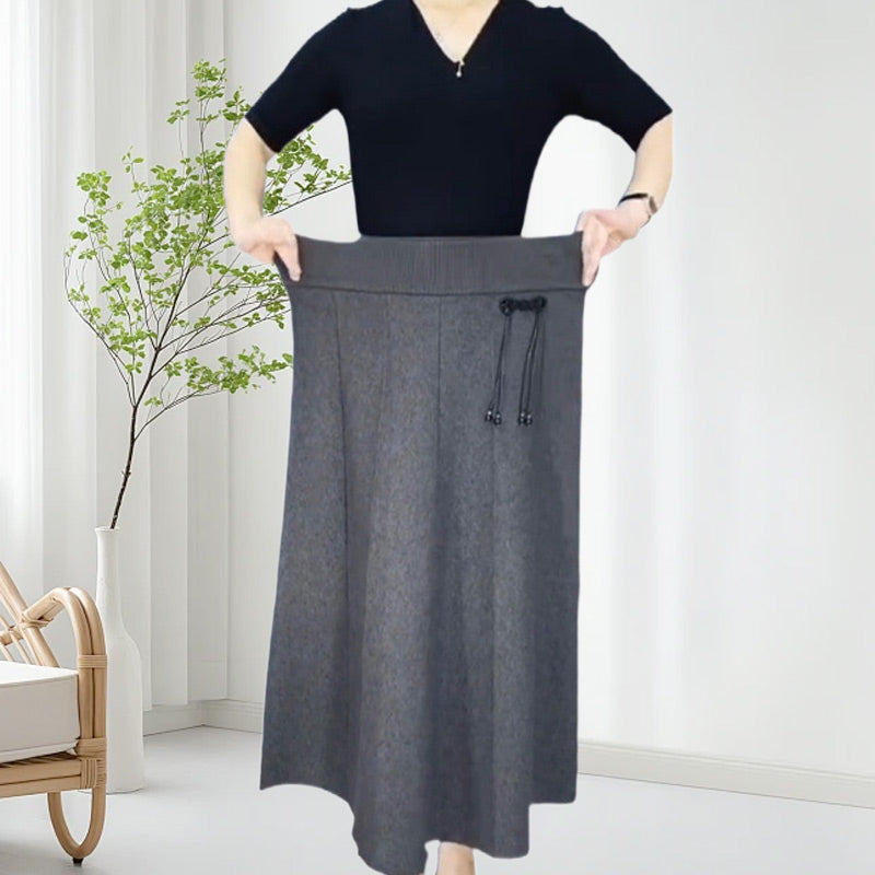 Dames Elastische Hoge Taille Dikke Lange Rok