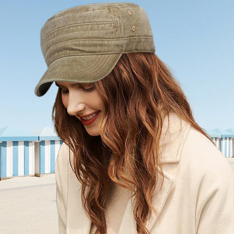 📢📢40% OFF⏰ Flat-Top Duckbill Cap – Fashionable, Breathable, Distressed