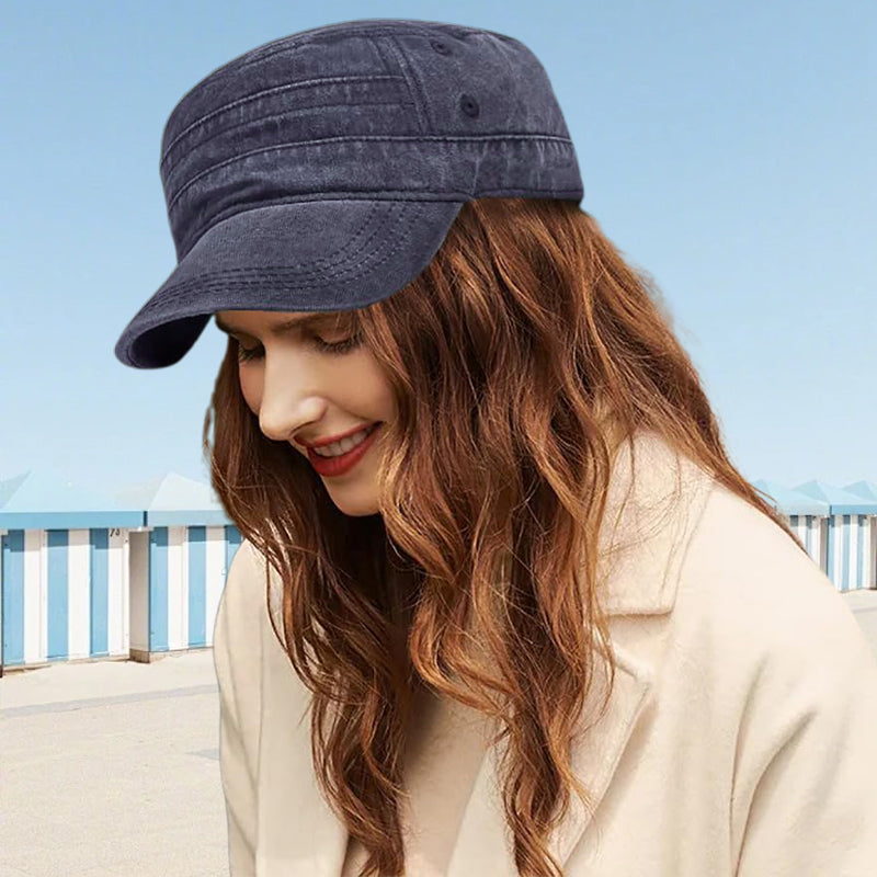 📢📢40% OFF⏰ Flat-Top Duckbill Cap – Fashionable, Breathable, Distressed
