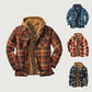 Quilted gevoerde plaid jas met capuchon voor heren
