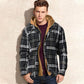 Quilted gevoerde plaid jas met capuchon voor heren