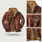 Quilted gevoerde plaid jas met capuchon voor heren