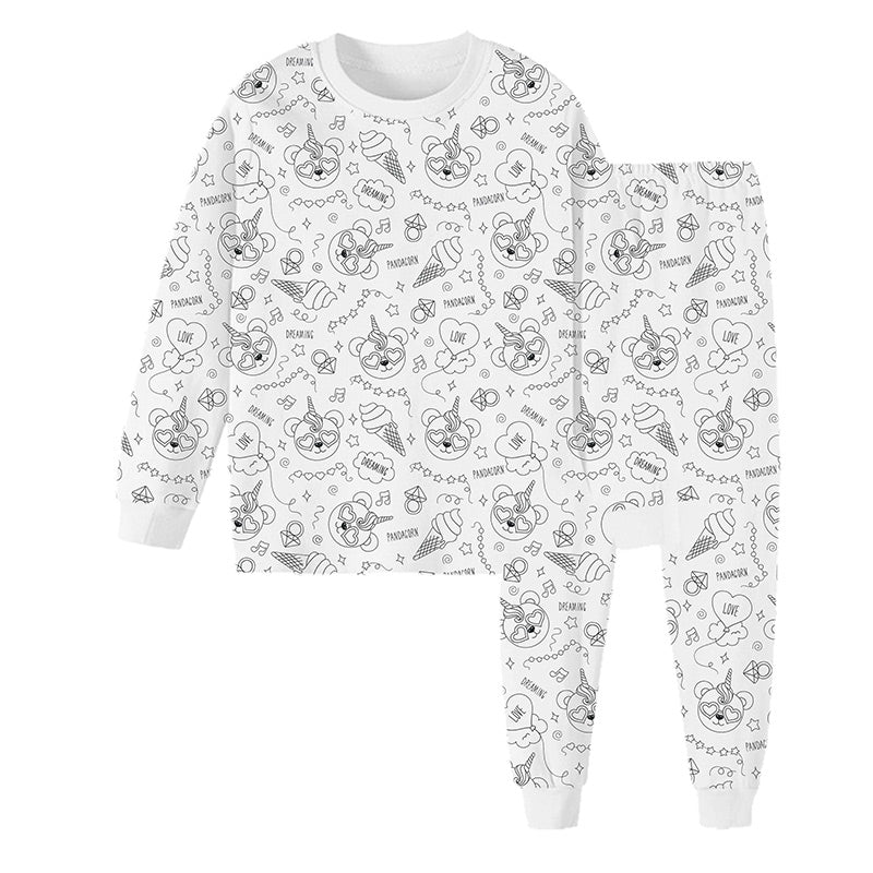 Doe-het-zelf tekenfilm kleurige pyjama voor kinderen