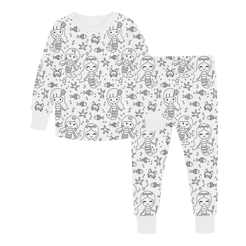 Doe-het-zelf tekenfilm kleurige pyjama voor kinderen