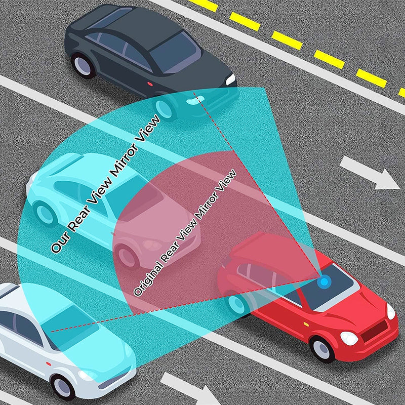 🚗👁️ Brede, gebogen achteruitkijkspiegel voor auto’s – Groothoekzicht, eenvoudige montage en universele pasvorm (Rijd veilig met beter zicht!)