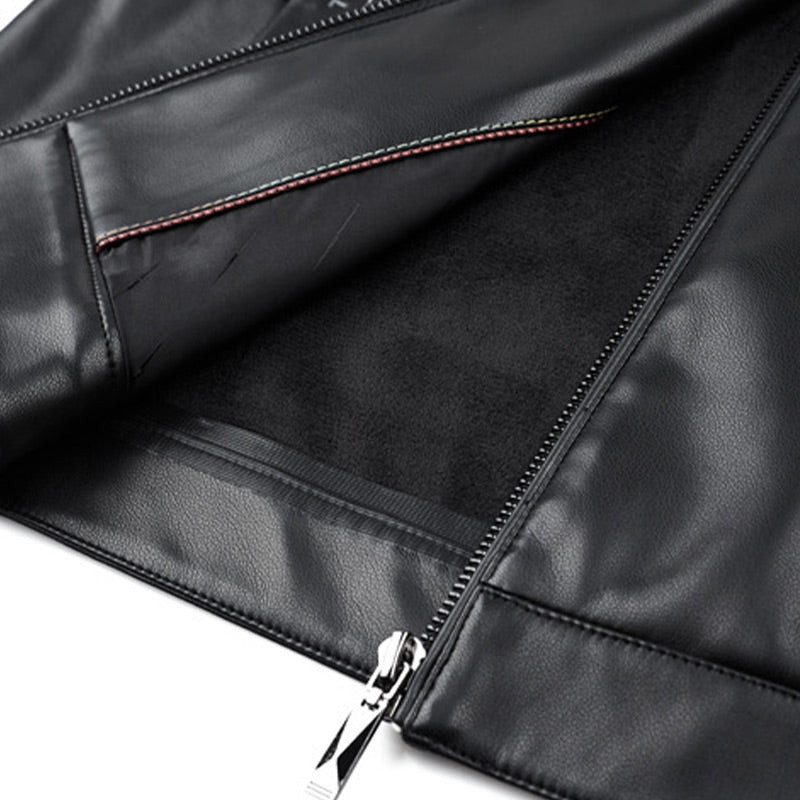 🔥Heren Classic PU Leren Jas met Rits Voorkant🔥
