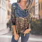 Dames T-shirt met losse V-hals, luipaardprint en halflange mouwen