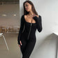 🤩 Nieuwe Producten - 50% KORTING 💖 Slim Fit Lange Mouw Rits Jumpsuit