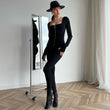 🤩 Nieuwe Producten - 50% KORTING 💖 Slim Fit Lange Mouw Rits Jumpsuit