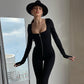 🤩 Nieuwe Producten - 50% KORTING 💖 Slim Fit Lange Mouw Rits Jumpsuit