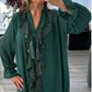 🔥Wat moet ik morgen dragen?💃Dames V-hals chiffon pailletten lange mouw shirt