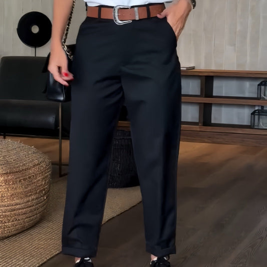 🍃Produktneuheiten👔Casual rechte blazerbroek met hoge taille voor dames