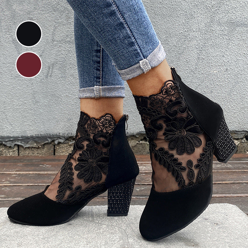👢 50% KORTING – Dames Elegante Zomerse Kanten Hoge Hakken | Vrouwelijk, Licht & Perfect Voor Lente/Zomer