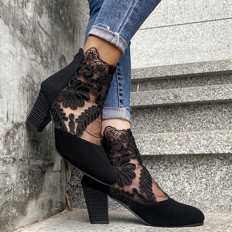 👢 50% KORTING – Dames Elegante Zomerse Kanten Hoge Hakken | Vrouwelijk, Licht & Perfect Voor Lente/Zomer