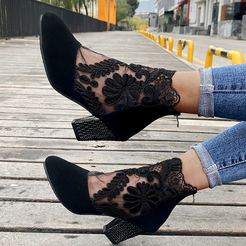 👢 50% KORTING – Dames Elegante Zomerse Kanten Hoge Hakken | Vrouwelijk, Licht & Perfect Voor Lente/Zomer