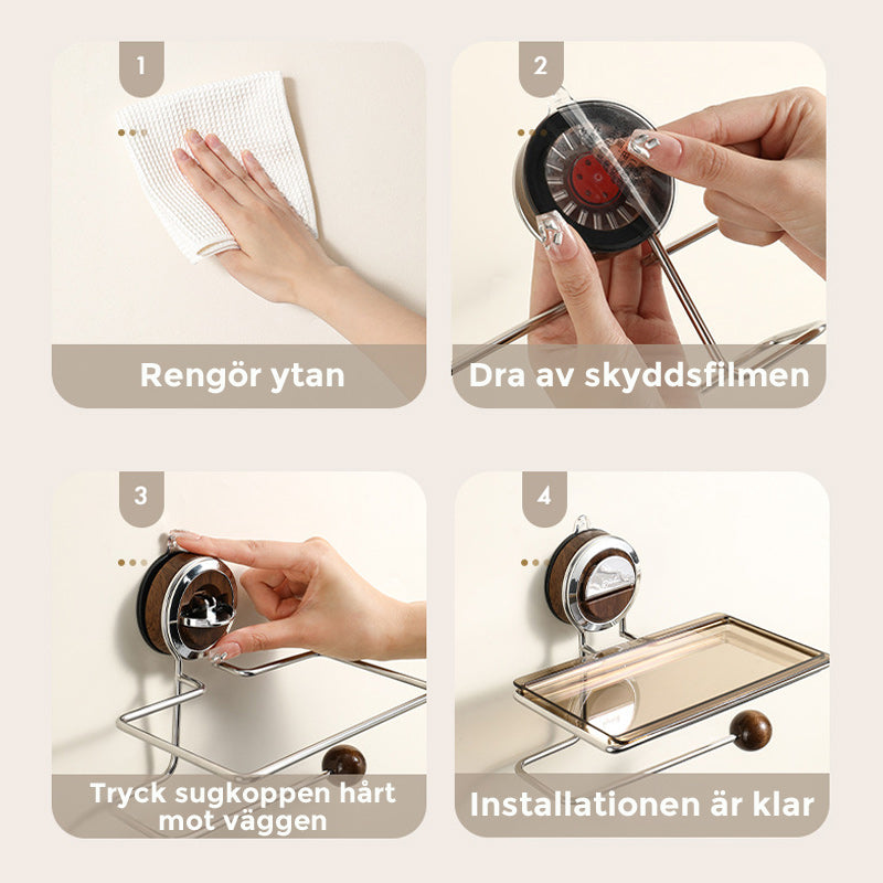 Toiletpapierhouder Zonder Boren met Plank