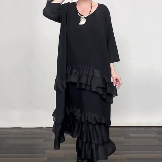 Oversized Gelaagde Jurk met Ruches 💃 Luchtig & Zwierig voor Elke Gelegenheid | Tijdelijk 50% KORTING ✨
