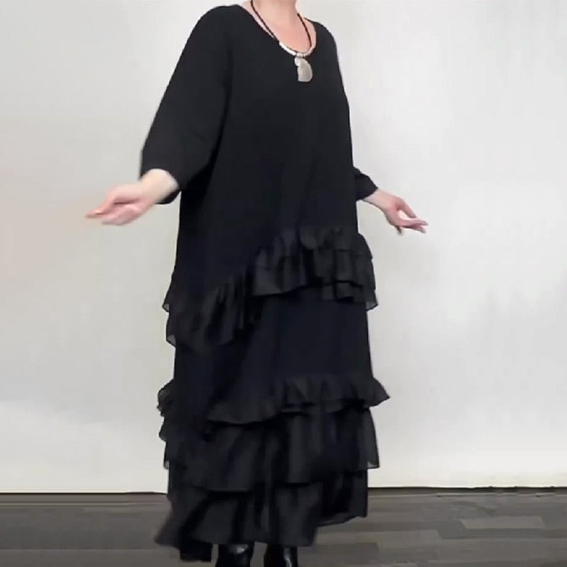 Oversized Gelaagde Jurk met Ruches 💃 Luchtig & Zwierig voor Elke Gelegenheid | Tijdelijk 50% KORTING ✨