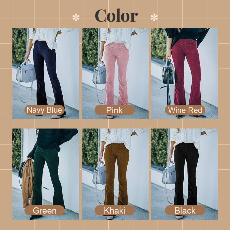 🔥✨Hoge taille, slanke microcorduroy lounge broek met elastische tailleband