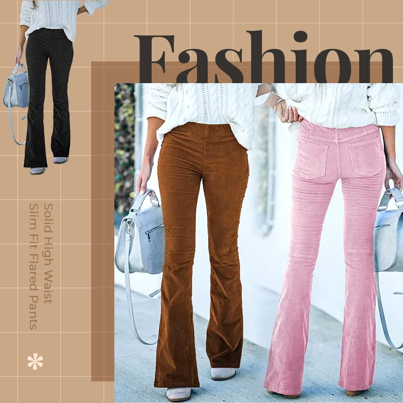 🔥✨Hoge taille, slanke microcorduroy lounge broek met elastische tailleband