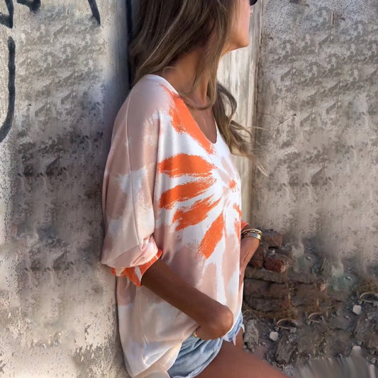 🌤️Comfortabele casual top met V-hals voor dames