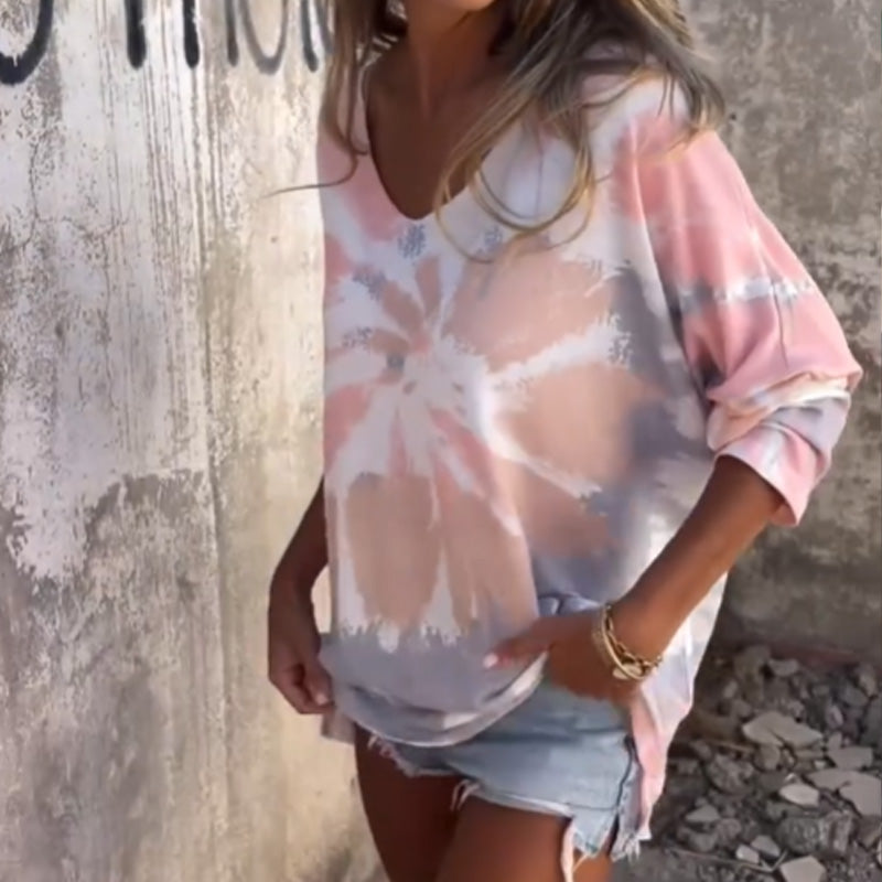 🌤️Comfortabele casual top met V-hals voor dames