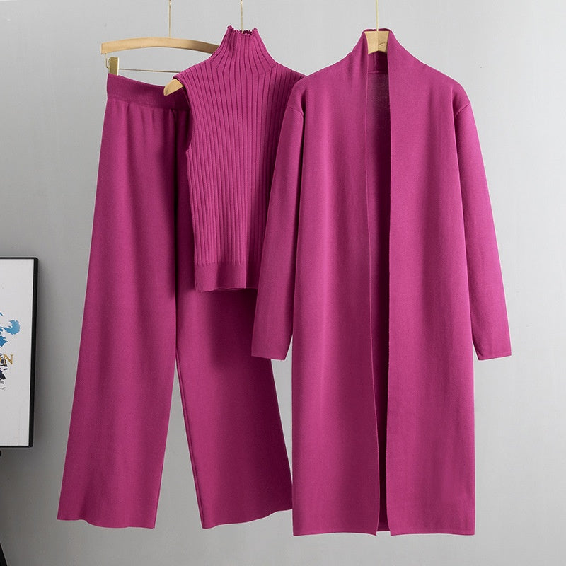 🔥 49% KORTING ✨ Dames 3-Delige Herfst Set – Mouwloos Vest, Cardigan & Broek voor Comfortabele Elegantie 🍂