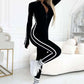 Dames Sportief Jumpsuit met Ritssluiting en Lange Mouwen