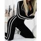 Dames Sportief Jumpsuit met Ritssluiting en Lange Mouwen