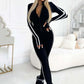 Dames Sportief Jumpsuit met Ritssluiting en Lange Mouwen