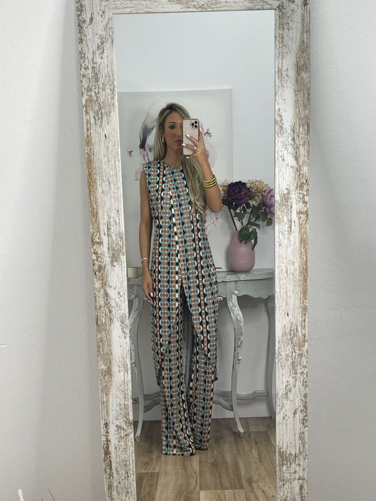 Nieuwe Aankomst Abstract Gedrukt Comfy Kostuum Voor Vrouwen
