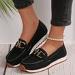 Dames Casual Slip-On Schoenen met Metallic Gesp