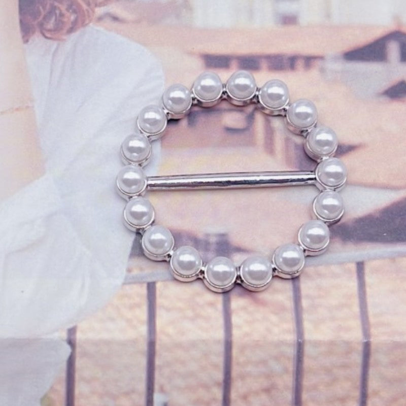 Fashion Silk Scarf  Brooch Buckle