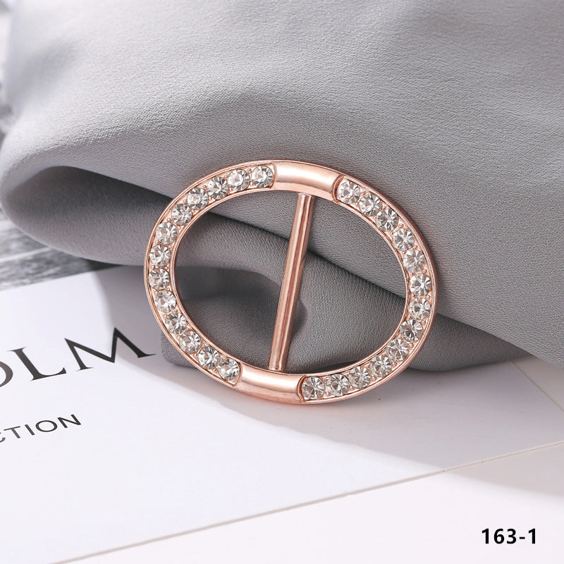 Fashion Silk Scarf  Brooch Buckle