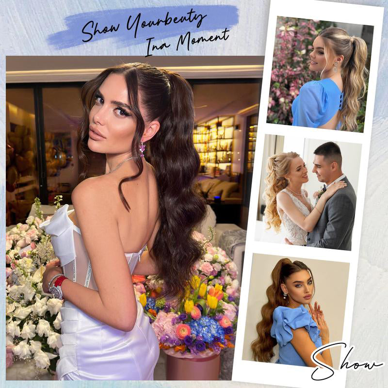 💜Tijdelijke aanbieding 45% KORTING💜Clip-on golvende paardenstaartverlenging