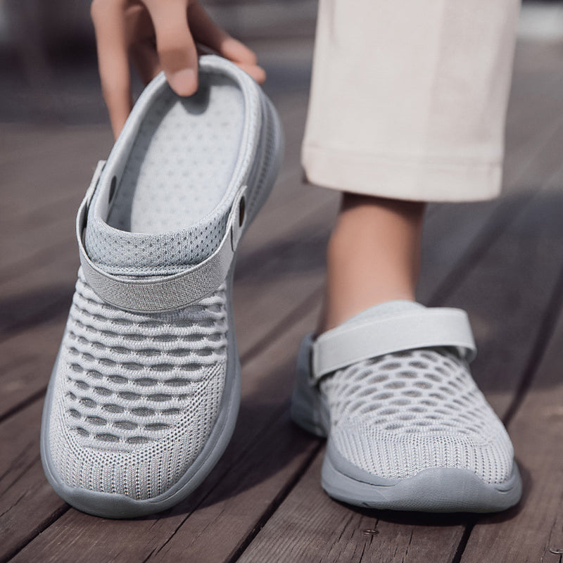 Mode Mesh Ademende Half Slip-On Sandalen