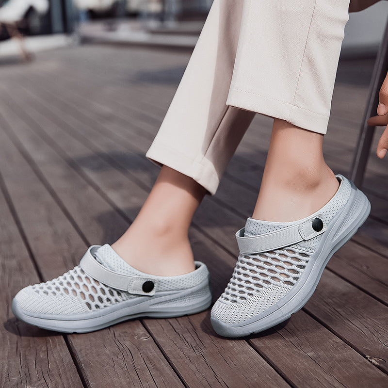 Mode Mesh Ademende Half Slip-On Sandalen