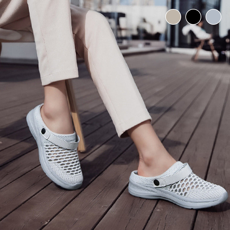 Mode Mesh Ademende Half Slip-On Sandalen