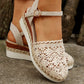 Dames Gesloten Teen Gehaakte Sleehak Sandalen