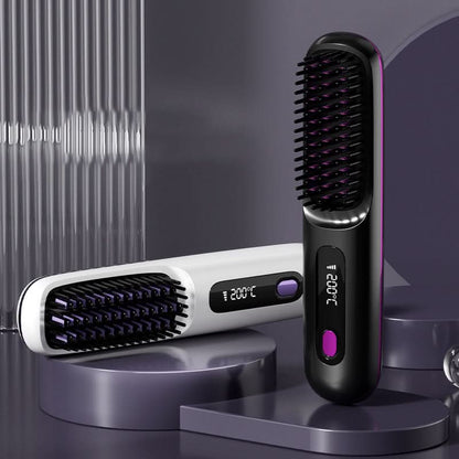 🔥 NU 50% KORTING! Draadloze Keramische Verwarmingskam – Zijdezacht Haar in Minuten! 💁‍♀️